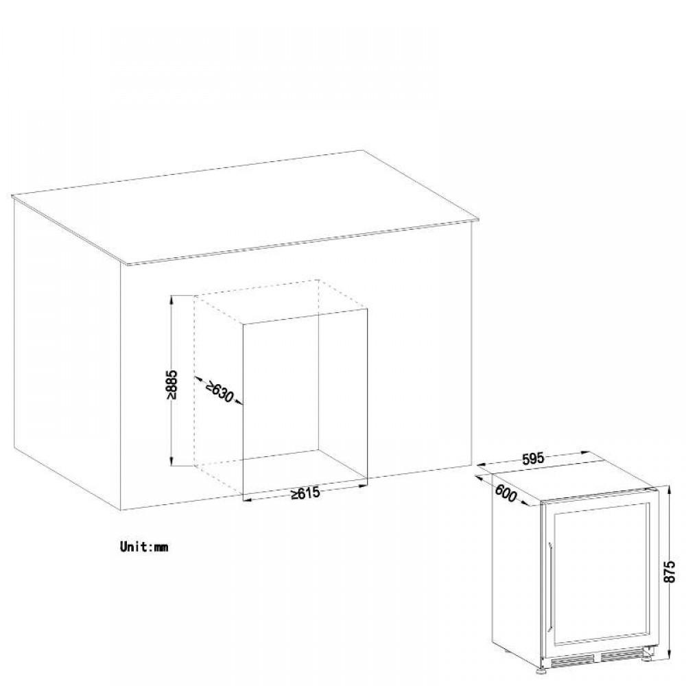 Lanbo LW52S (Built In or Freestanding) Compressor Wine Cooler - 52 Bottle Capacity