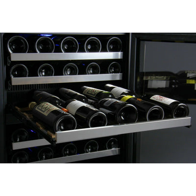 Allavino 2X-VSWR56-2S20 47" Wide FlexCount II Tru-Vino 112 Bottle Four Zone Stainless Steel Side-by-Side Wine Refrigerator