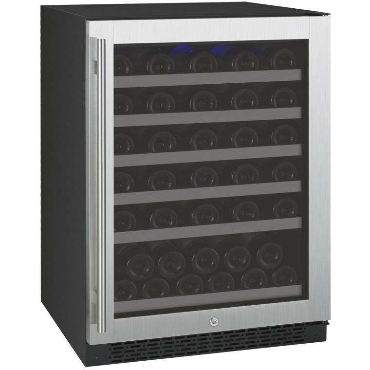 Allavino VSWR56-1SR20 24" Wide FlexCount II Tru-Vino 56 Bottle Single Zone Stainless Steel Right Hinge Wine Refrigerator