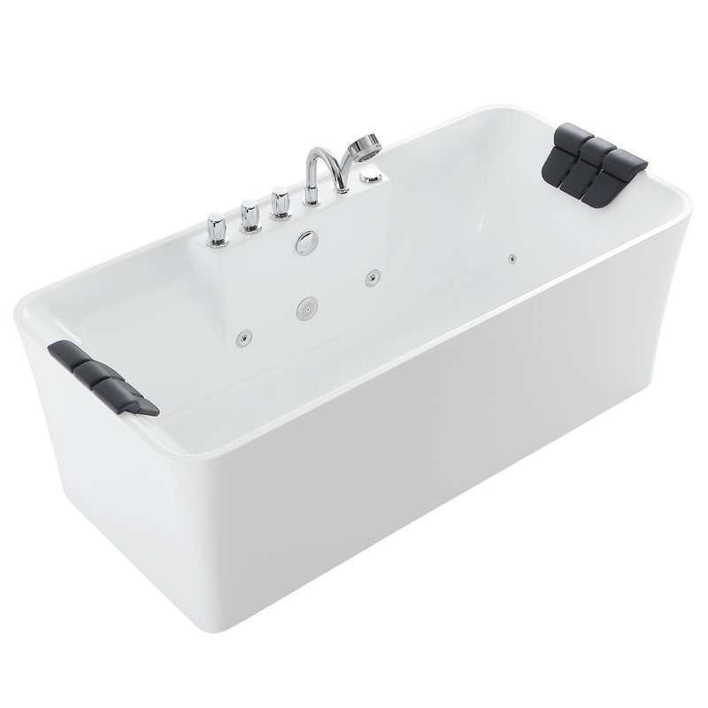 Empava 59 in. Whirlpool Freestanding Acrylic Bathtub - EMPV-59AIS15