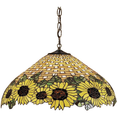 Meyda Tiffany 22"W Wicker Sunflower Pendant