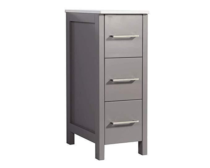 Vanity Art 60 in. Double Sink Vanity Cabinet with Ceramic Sink & Mirror - Grey, VA3024-60G