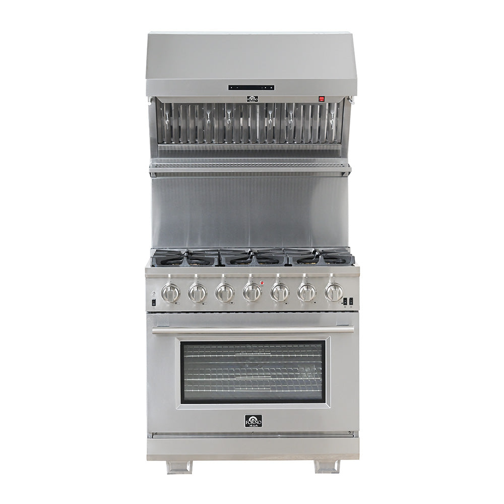 Forno 36 Inch Pro Series Capriasca Gas Burner / Gas Oven in Stainless Steel 6 Italian Burners (FFSGS6260-36)