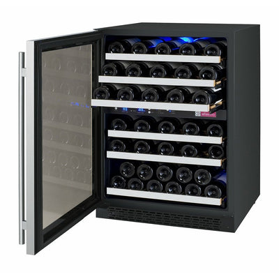 Allavino 24" Wide FlexCount II Tru-Vino 56 Bottle Dual Zone Stainless Steel Left Hinge Wine Refrigerator (VSWR56-2SL20)