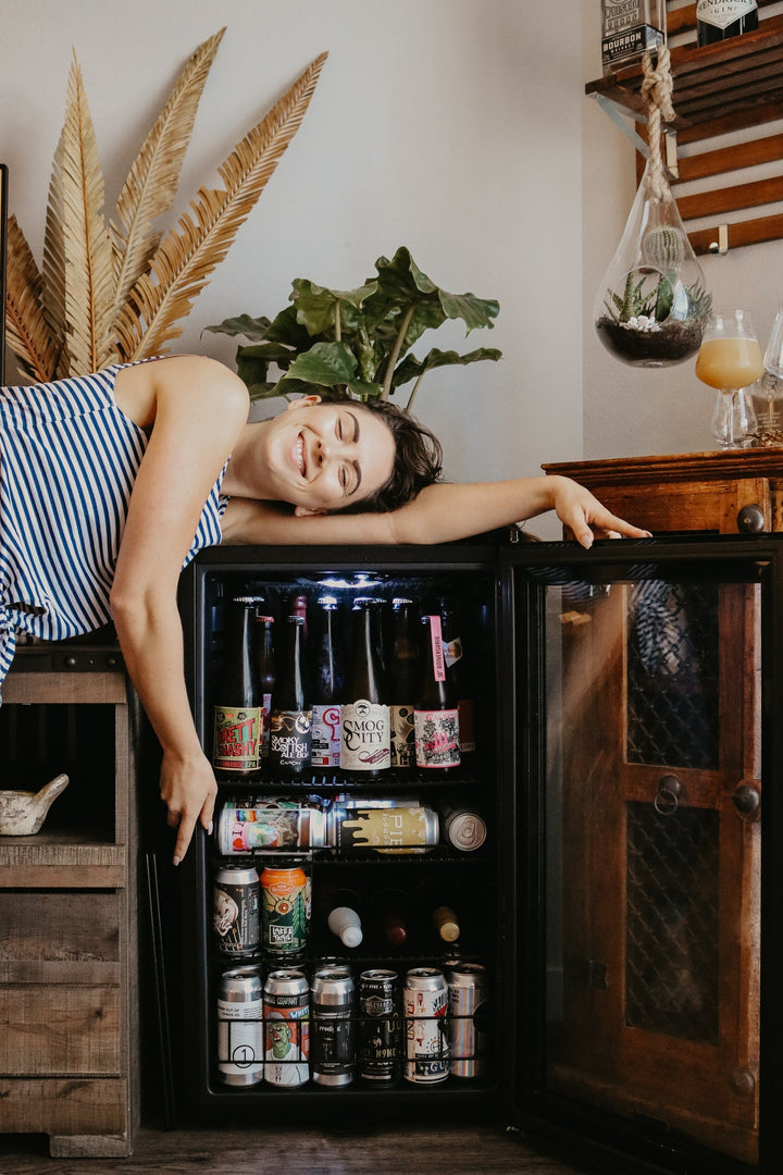 Newair 126 Can Freestanding Beverage Fridge in Onyx Black with Adjustable Shelves (AB-1200B)