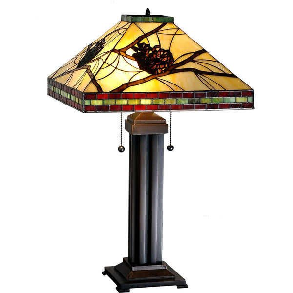 Meyda Tiffany 24"H Pinecone Mission Table Lamp