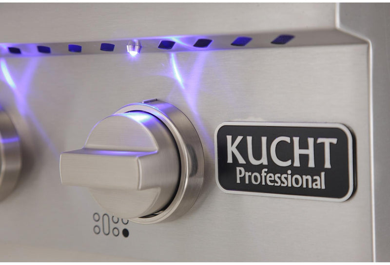 Kucht Professional Series 48 in. Natural Gas/Liquid Propane Sealed Burner Rangetop with Color Knobs, KRT481GU / KRT481GU/LP