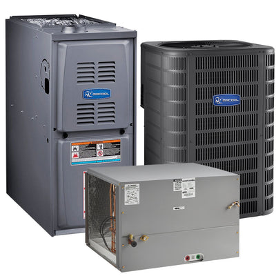 MRCOOL Signature Series - Central Air Conditioner & Gas Furnace Split System - 3 Ton, 16 SEER, 36K BTU, 80% AFUE - 17.5-Inch Cabinet - Horizontal