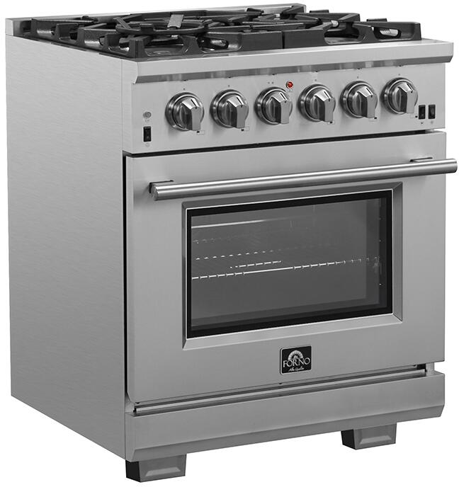 Forno 30″ Pro Series Capriasca Gas Burner / Gas Oven in Stainless Steel 5 Italian Burners, FFSGS6260-30
