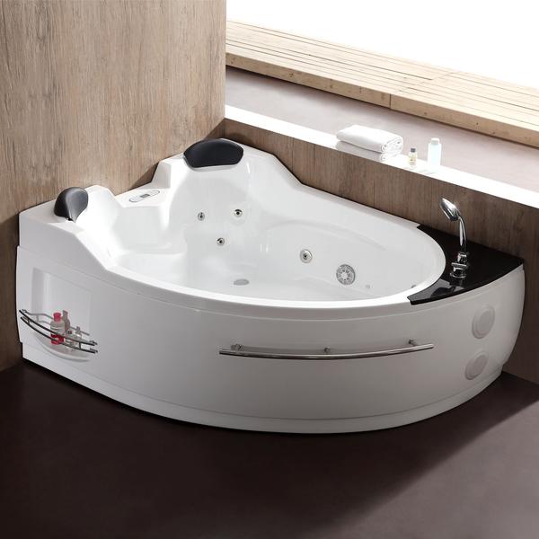 EAGO Right Corner Acrylic White Whirlpool Bathtub for Two 5.5 ft. - AM113ETL-R