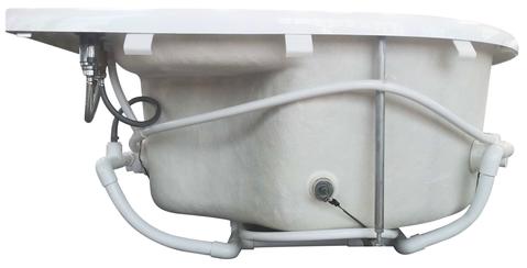 EAGO Left Corner Acrylic White Whirlpool Bathtub for Two 6 ft. - AM124ETL-L