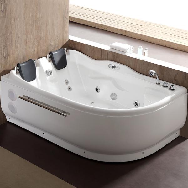 EAGO Right Corner Acrylic White Whirlpool Bathtub for Two 6 ft. - AM124ETL-R