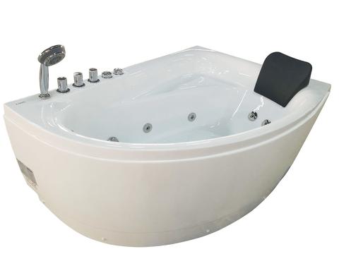 EAGO Single Person Corner White Acrylic Whirlpool Bathtub 59" Left - AM161-L