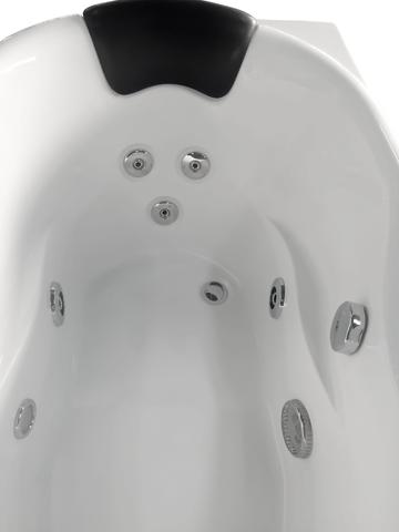 EAGO White Acrylic Corner Jetted Whirlpool Bathtub W/ Fixtures 57" Right - AM175-R