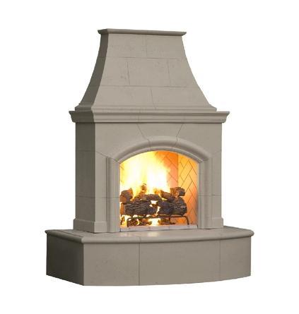 AMERICAN FYRE DESIGNS 017-01-N-BA-LBC 87 INCH VENTED FREE-STANDING OUTDOOR PHOENIX FIREPLACE, 16 INCH RADIUSED BULLNOSE, NO RECESS
