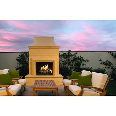 American Fyre Designs 022-20-A-CB-LBC 95 Inch Vented Free-Standing Outdoor Cordova Fireplace, 16 Inch Rectangle Bullnose, Hearth and Body