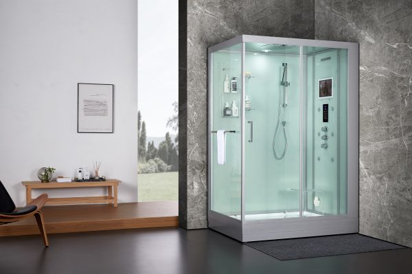 Maya Bath White Platinum Anzio Steam Shower - Right (208)