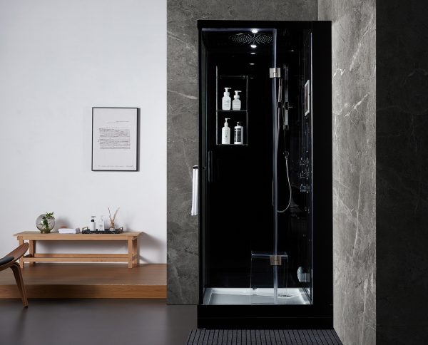 Maya Bath Black Platinum Arezzo Steam Shower - Right (201)