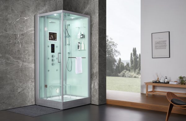 Maya Bath White Platinum Arezzo Steam Shower - Left (202)