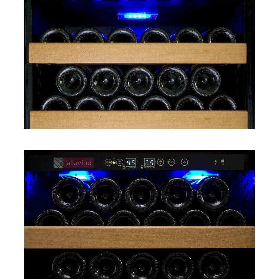Allavino 24" Wide Vite II Tru-Vino 99 Bottle Dual Zone Black Right Hinge Wine Refrigerator (YHWR99-2BR20)