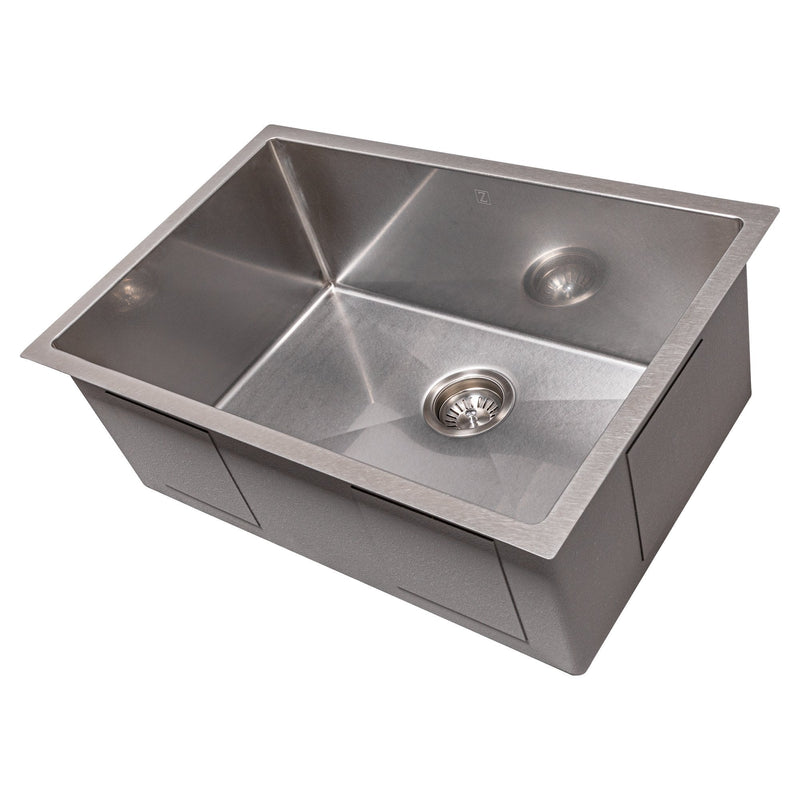 ZLINE 27" Meribel Undermount Single Bowl Kitchen Sink with Bottom Grid (SRS-27)