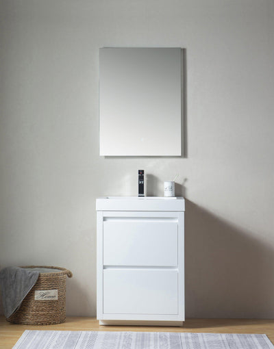 Vanity Art Single-Sink Bathroom Vanity With Resin Top, 24 in.