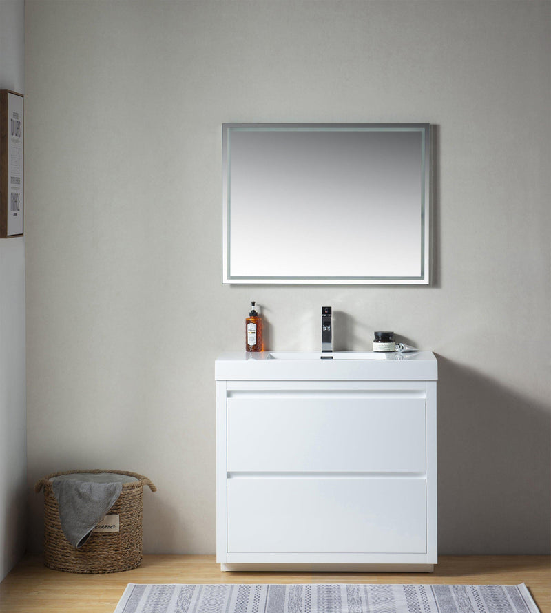 Vanity Art Single-Sink Bathroom Vanity With Resin Top, 36 in., VA6036WF