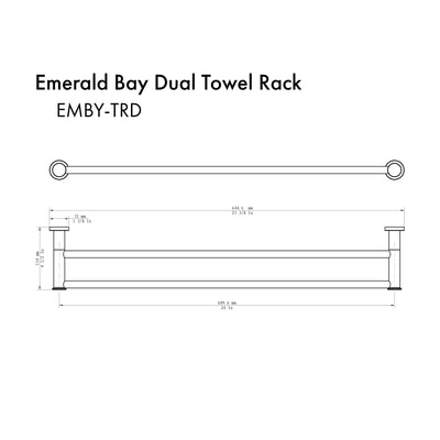 ZLINE Emerald Bay Double Towel Rail with color options (EMBY-TRD)