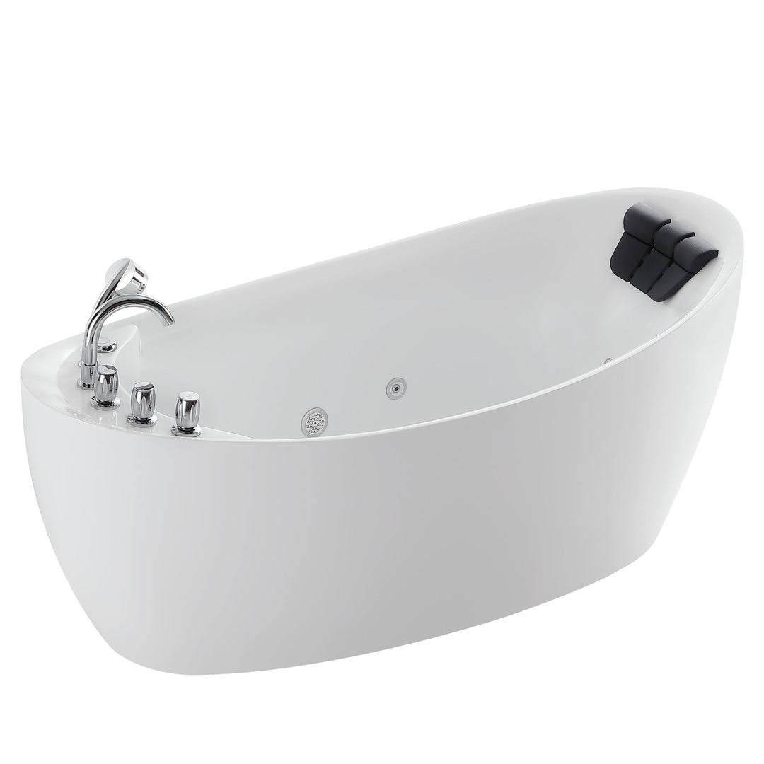 Empava 67 in. Whirlpool Freestanding Acrylic Bathtub - EMPV-67AIS02