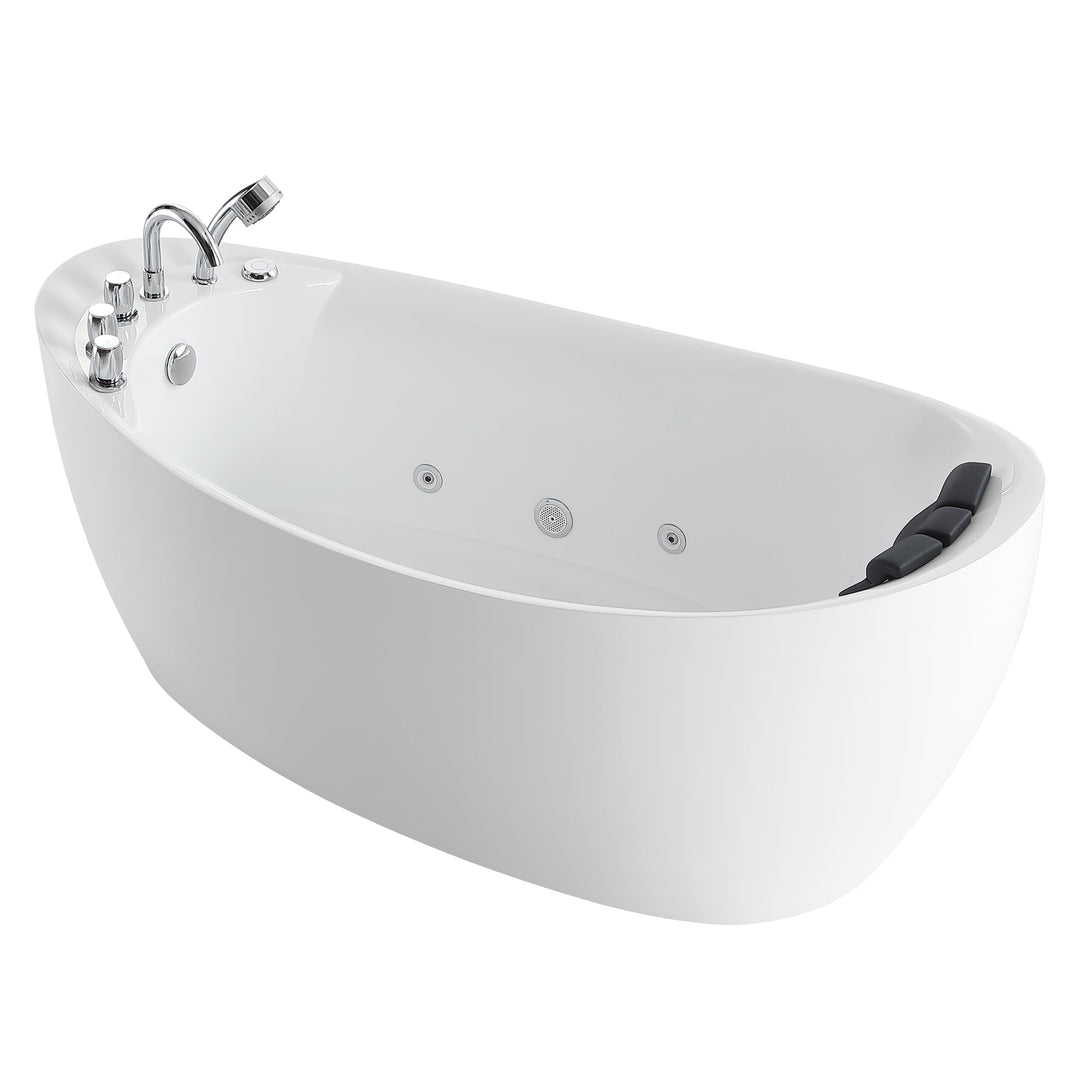 Empava 67 in. Whirlpool Freestanding Acrylic Bathtub - EMPV-67AIS02