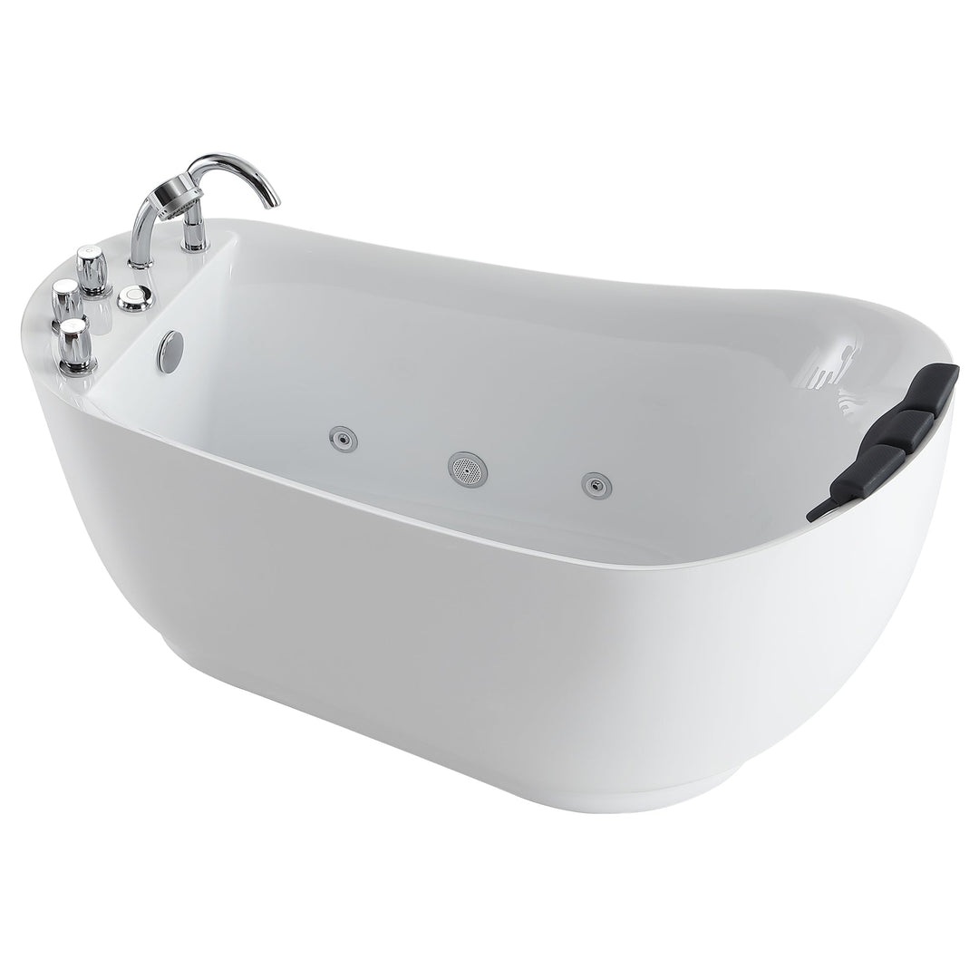 Empava 67 in. Whirlpool Freestanding Acrylic Bathtub - EMPV-67AIS05