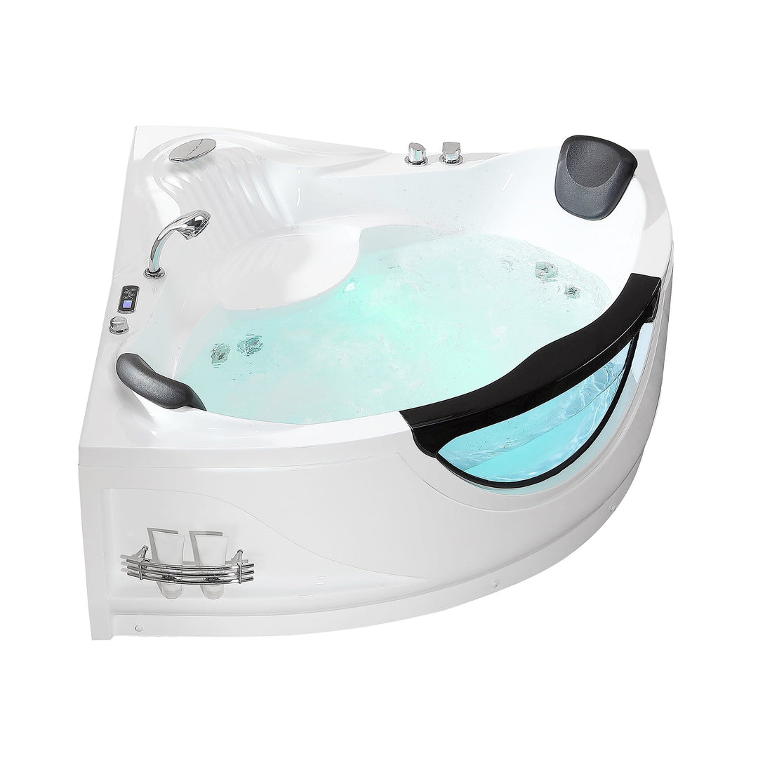 Empava 59 in. Whirlpool LED Corner Bathtub - EMPV-59JT319LED