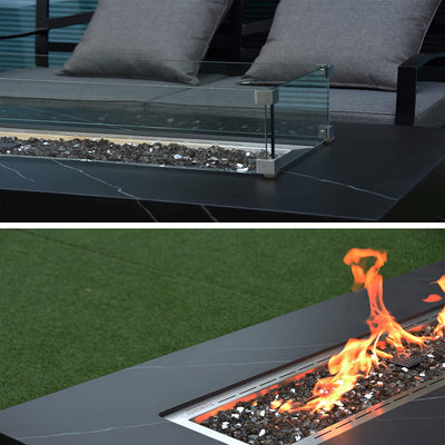 Elementi Plus OFP121BB Varna Marble Porcelain Fire Table (Old Version)