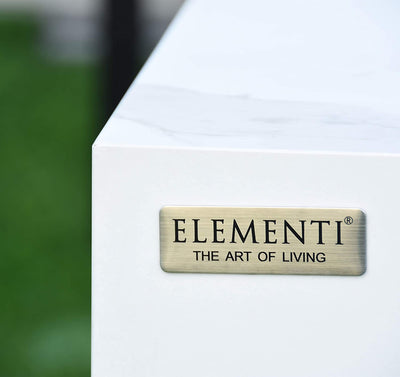 Elementi Plus OFP121BW  Carrara Marble Porcelain Fire Table