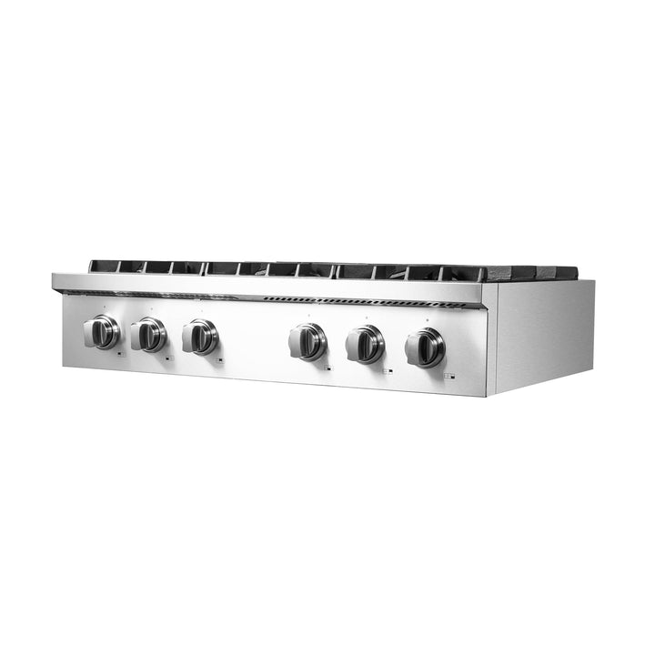 Forno Lseo 36 Inch  Gas Range top, 6 Burners, Griddle in Stainless Steel (FCTGS5737-36)