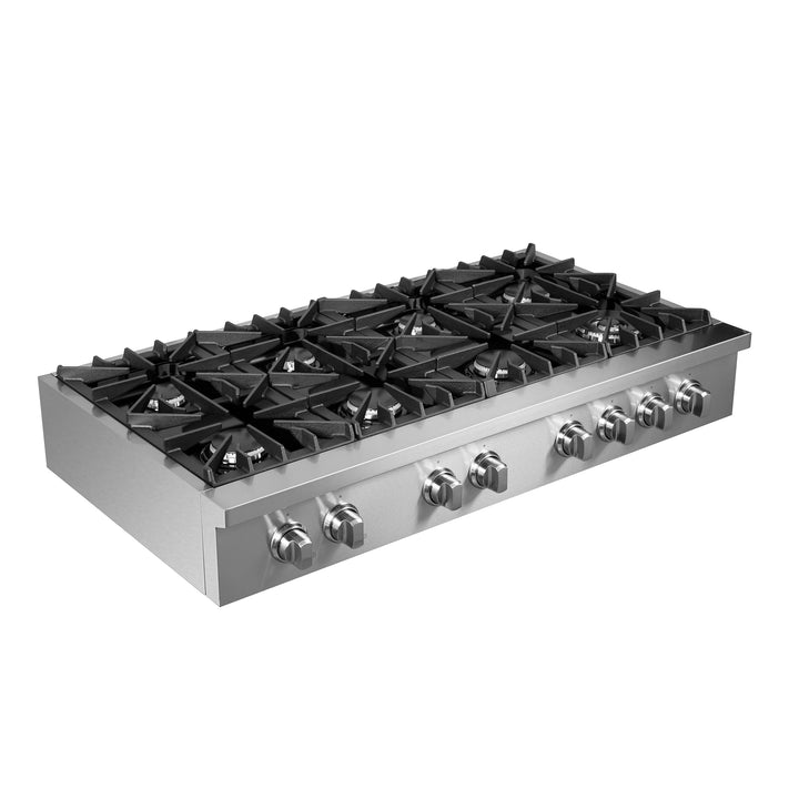 Forno Lseo 48 Inch Gas Range top, 8 Burners, Griddle in Stainless Steel (FCTGS5737-48)