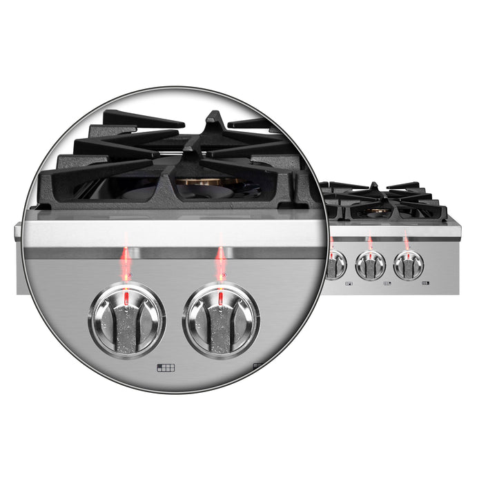 Forno Spezia 48 Inch Cooktop, 8 Burners. Wok Ring and Grill/Griddle in Stainless Steel (FCTGS5751-48)