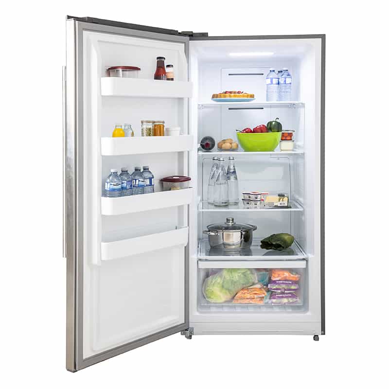 Forno 28 Inch Rizzuto 13.8 cu.ft. Pro-Style Dual Combination Refrigerator & Freezer with 4-Inch Grill Trim Kit in Stainless Steel (FFFFD1933-32LS)