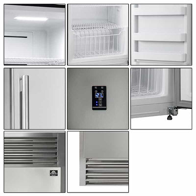 Forno 28 Inch Rizzuto 13.8 cu.ft. Pro-Style Dual Combination Refrigerator & Freezer with 4-Inch Grill Trim Kit in Stainless Steel (FFFFD1933-32LS)