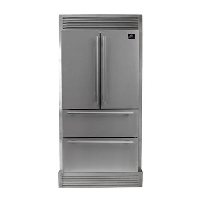 Forno 36 Inch 19.3 cu.ft. French Door Refrigerator in Stainless Steel with Grill (FFRBI1820-40SG)