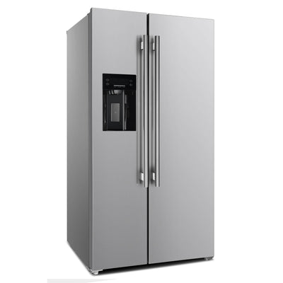 Forno 36 Inch Built-In Side-by-Side 20 cu.ft Refrigerator in Stainless Steel with Water Dispenser and Ice Maker with Grill (FFRBI1844-40SG)