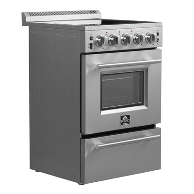 Forno 24 Inch Pro-Style Electric Range with 4 Burners in Stainless Steel (FFSEL6069-24)