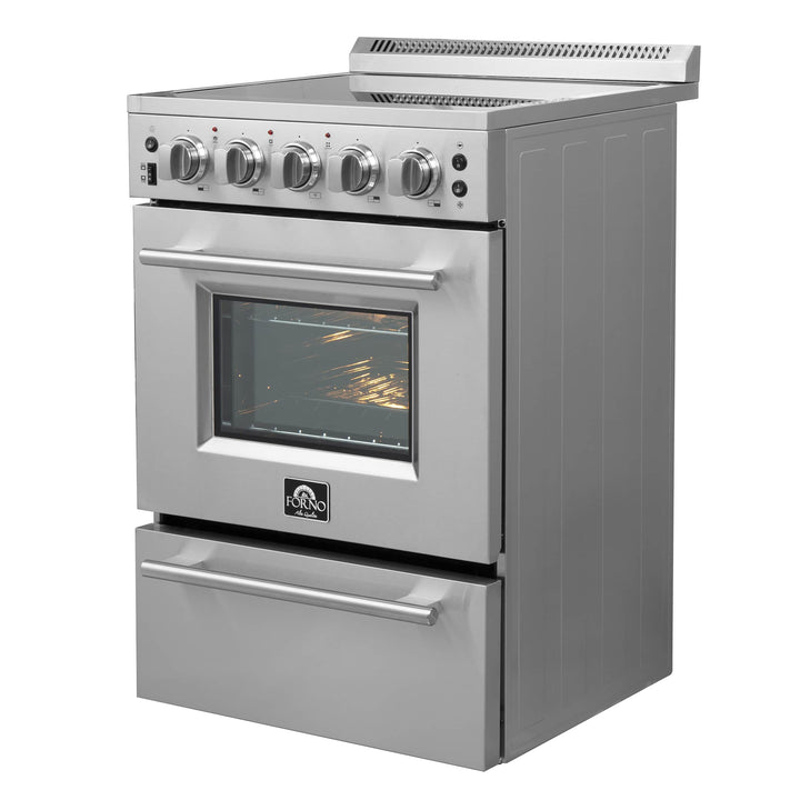 Forno 24 Inch Pro-Style Electric Range with 4 Burners in Stainless Steel (FFSEL6069-24)
