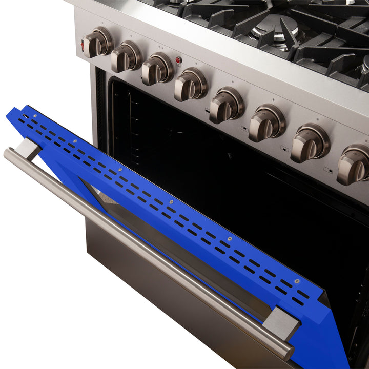 Forno 36 Inch Galiano Gas Burner / Electric Oven in Stainless Steel 6 Italian Burners (FFSGS6156-36)