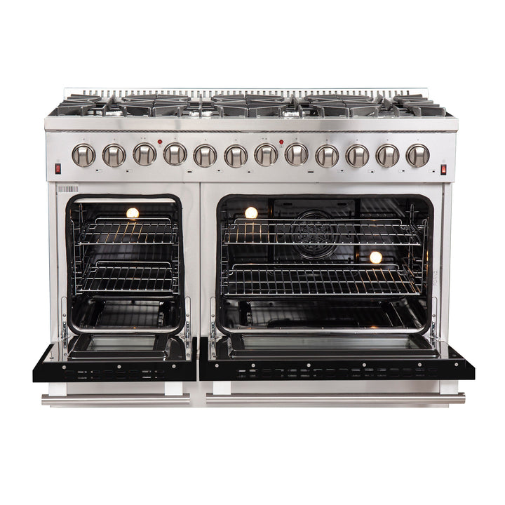 Forno 48 Inch Galiano Gas Burner / Electric Oven in Stainless Steel 8 Italian Burners (FFSGS6156-48)
