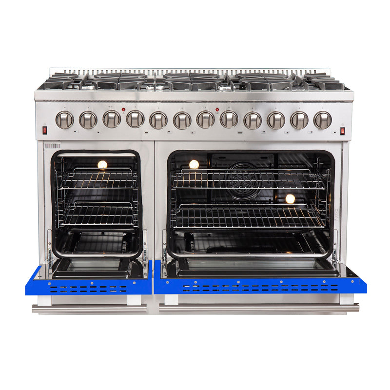 Forno 48 Inch Galiano Gas Burner / Electric Oven in Stainless Steel 8 Italian Burners (FFSGS6156-48)