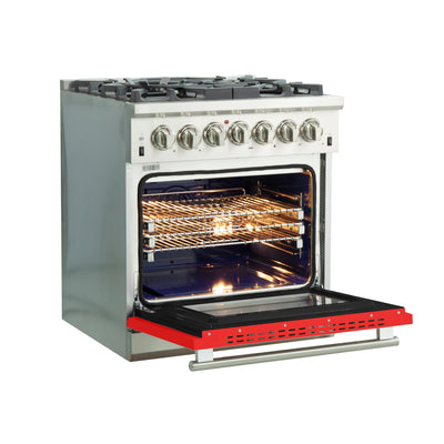 Forno 30 Inch Pro Series Capriasca Gas Burner / Electric Oven in Stainless Steel 5 Italian Burners (FFSGS6187-30)