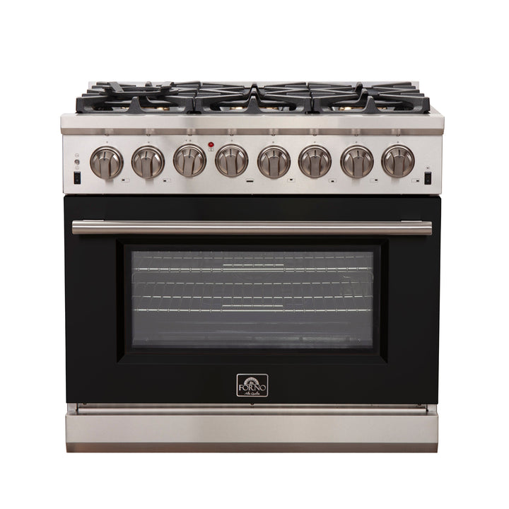 Forno 36 Inch Pro Series Capriasca Gas Burner / Electric Oven in Stainless Steel 6 Italian Burners (FFSGS6187-36)