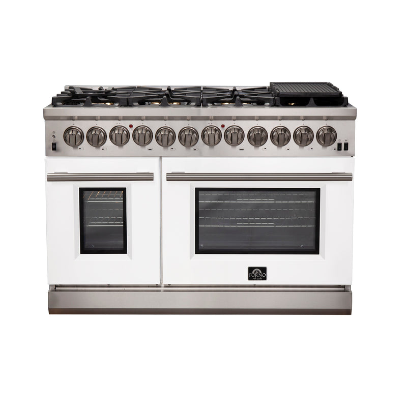 Forno 48 Inch Pro Series Capriasca Gas Burner / Electric Oven in Stainless Steel 8 Italian Burners (FFSGS6187-48)