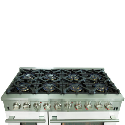 Forno 48 Inch Pro Series Capriasca Gas Burner / Electric Oven in Stainless Steel 8 Italian Burners (FFSGS6187-48)